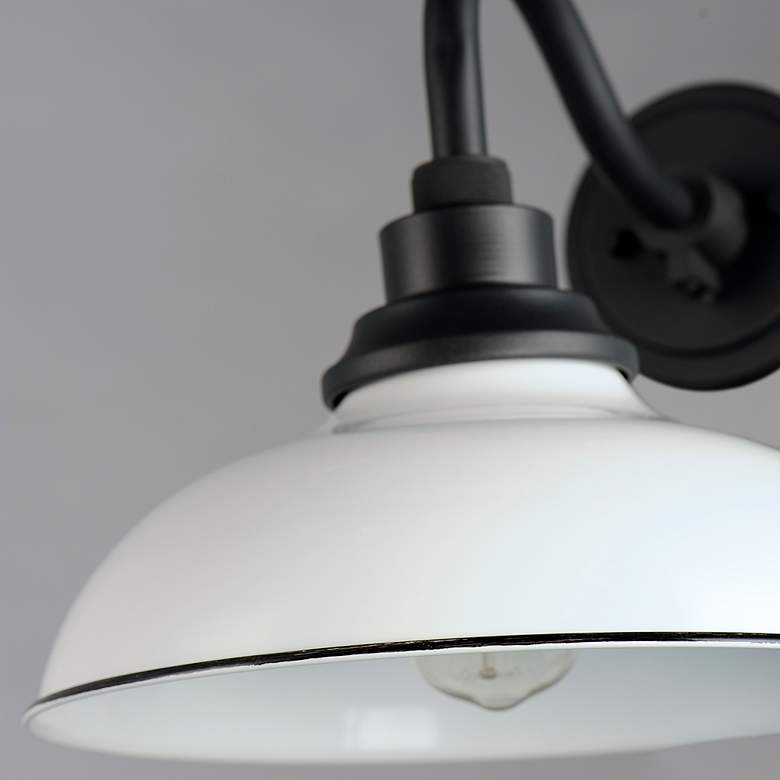 Image 7 Granville 11 1/4"H Black and Gloss White Outdoor Wall Light more views