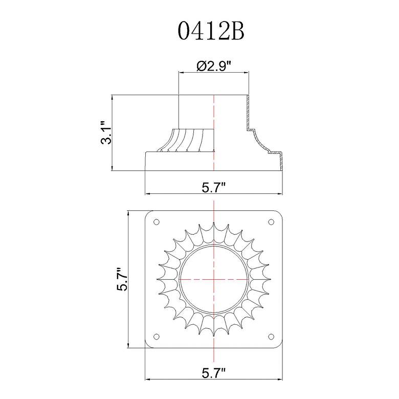 Image 4 Granville 3.25" Black Pier Mount Base more views
