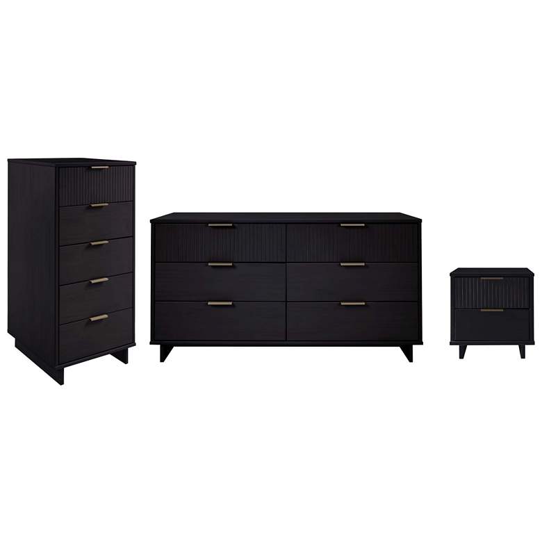 Image 1 Granville 3 Piece Dresser Set - Tall Narrow, Double Dresser, and Nightstand