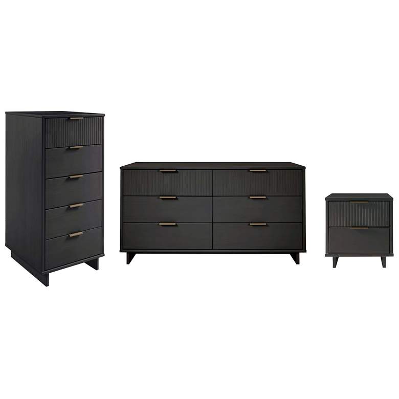 Image 1 Granville 3 Piece Dresser Set - Tall Narrow, Double Dresser, and Nightstand