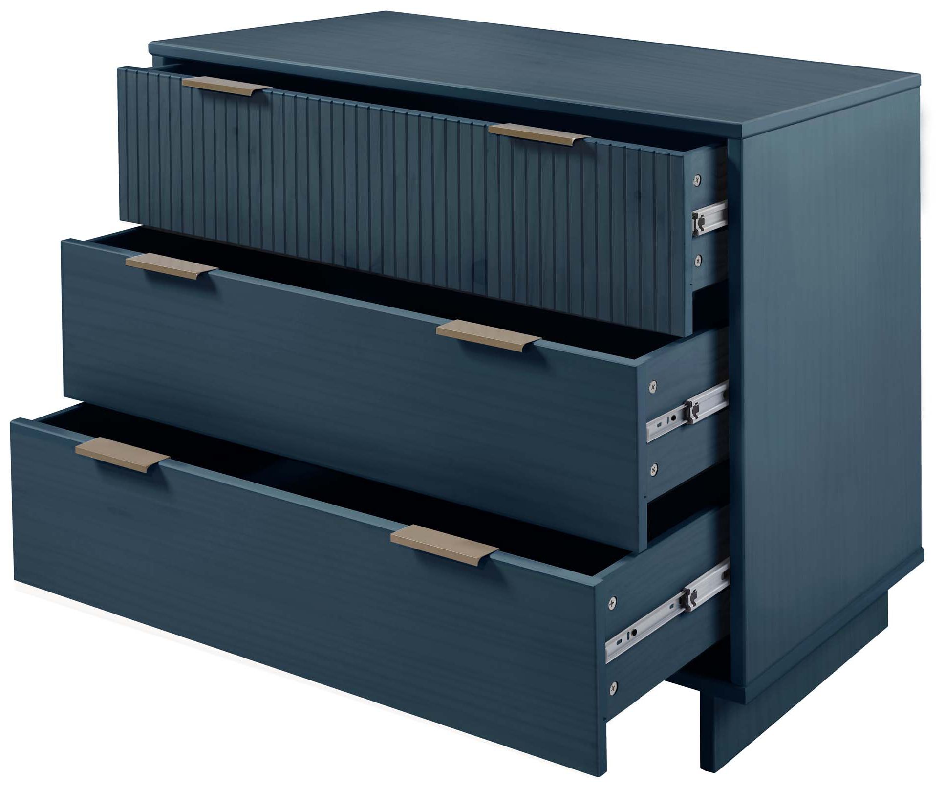 Image 6 Granville 37 3/4" Wide Midnight Blue 3-Drawer Dresser more views