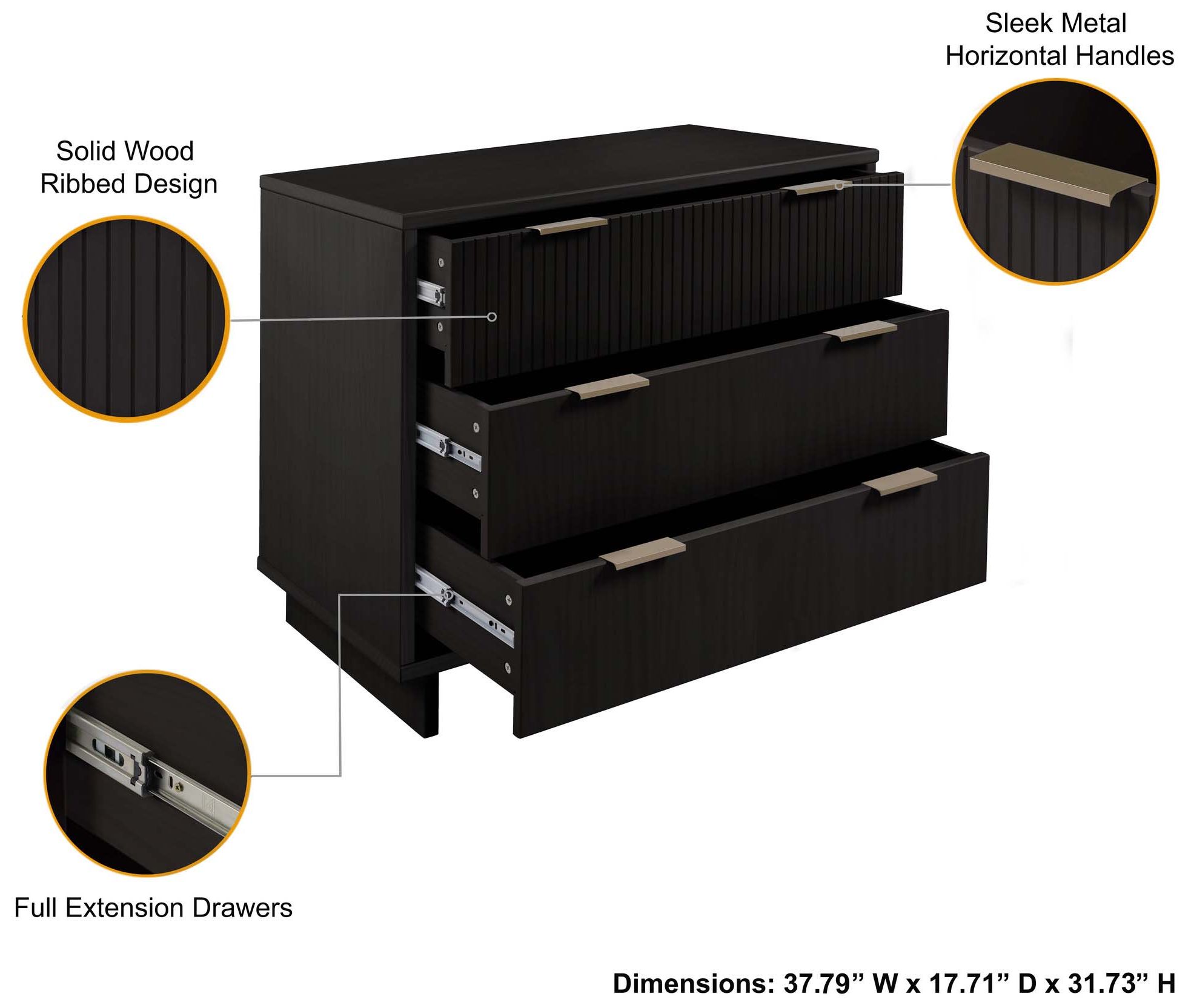 Image 4 Granville 38.18 Standard Dresser in Black more views