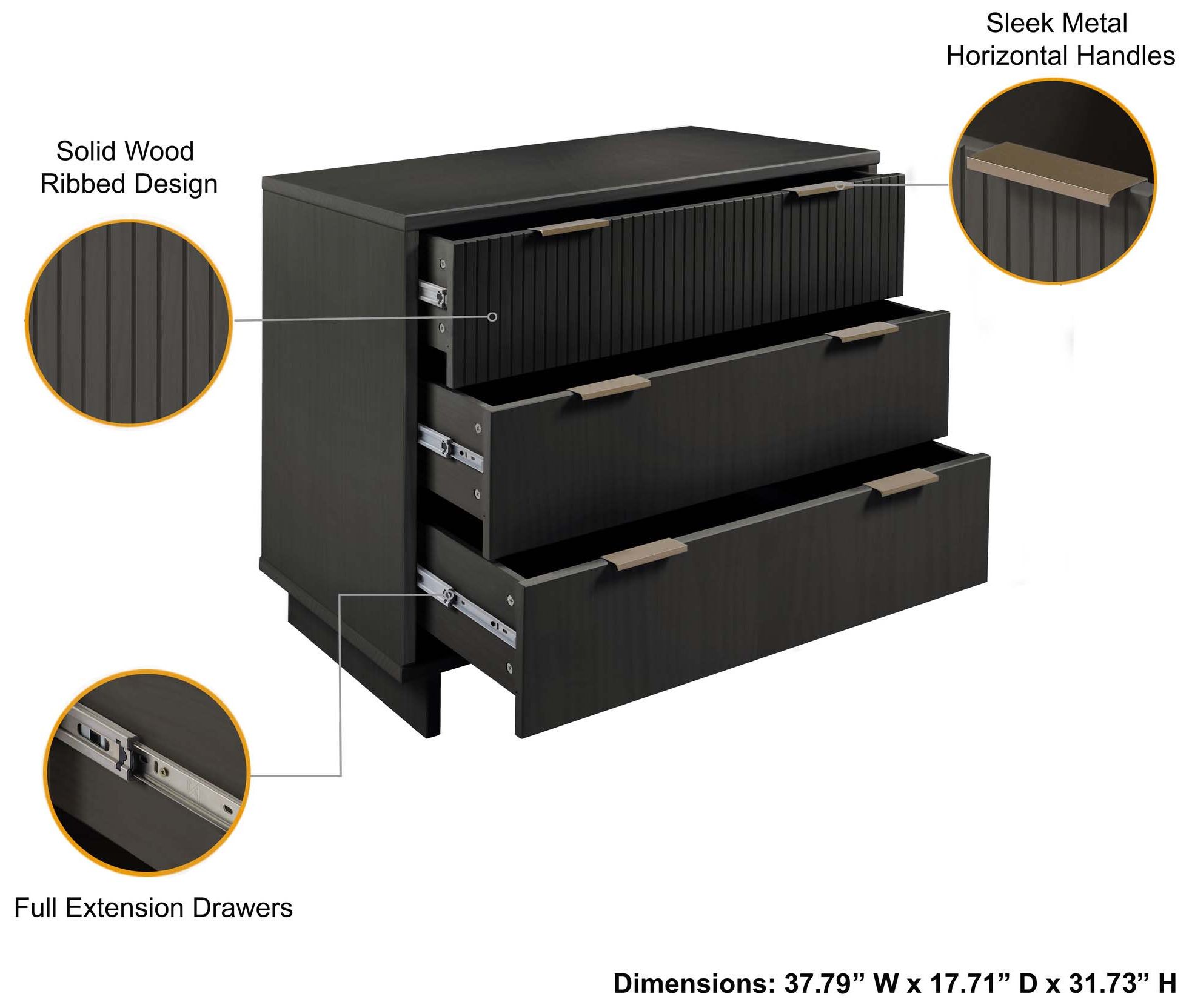 Image 4 Granville 38.18 Standard Dresser in Dark Grey more views