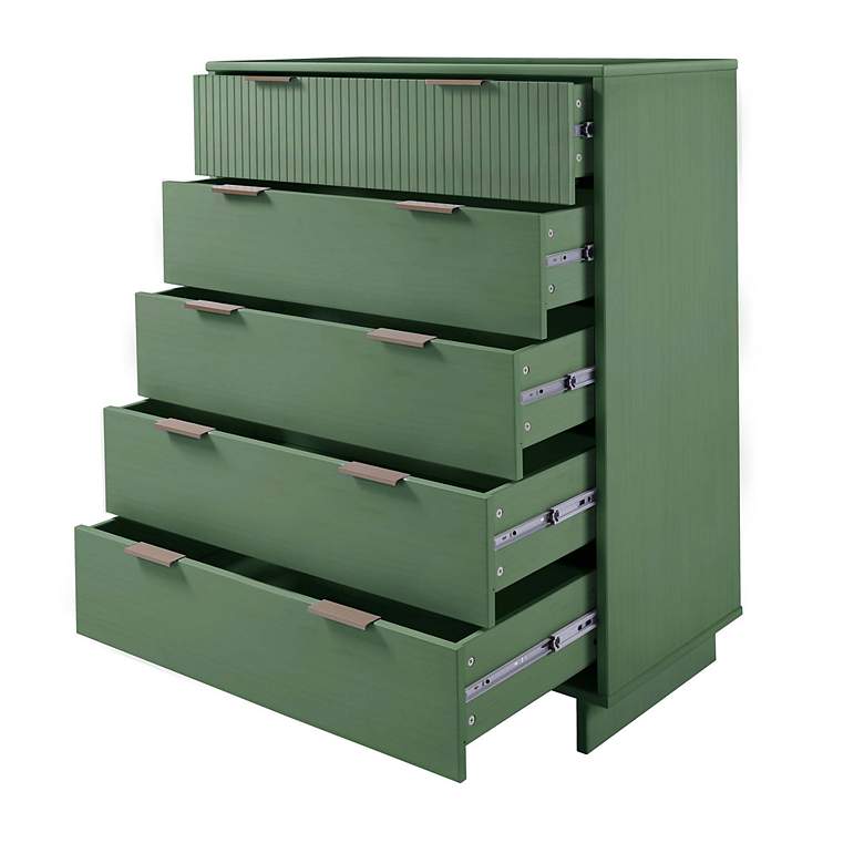 Image 5 Granville 38" Wide Sage Green 5-Drawer Tall Dresser more views