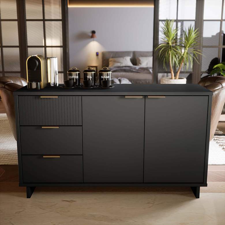 Image 2 Granville 55.07" Modern Sideboard with 3 Full Extension Drawers in Gre more views