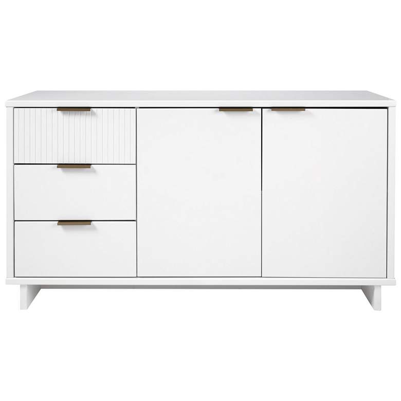 Image 1 Granville 55.07" Modern Sideboard with 3 Full Extension Drawers in Whi