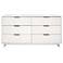 Granville 55" Wide White Wood 6-Drawer Dresser