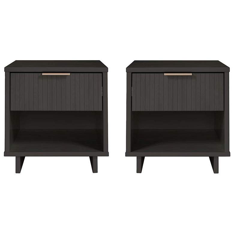 Image 1 Granville Nightstand 1.0 in Dark Grey- Set of 2