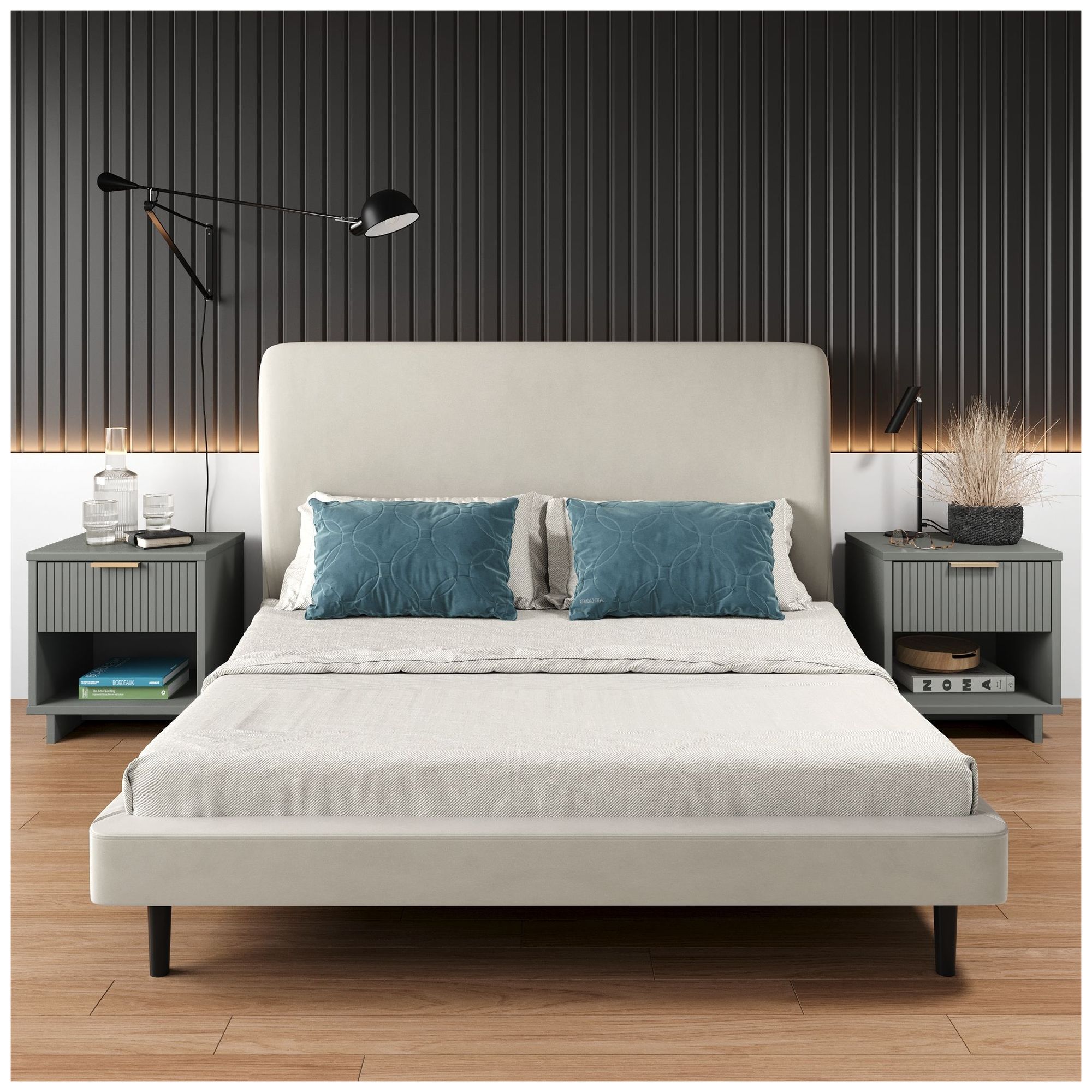 Image 2 Granville Nightstand 1.0 in Light Grey- Set of 2 more views