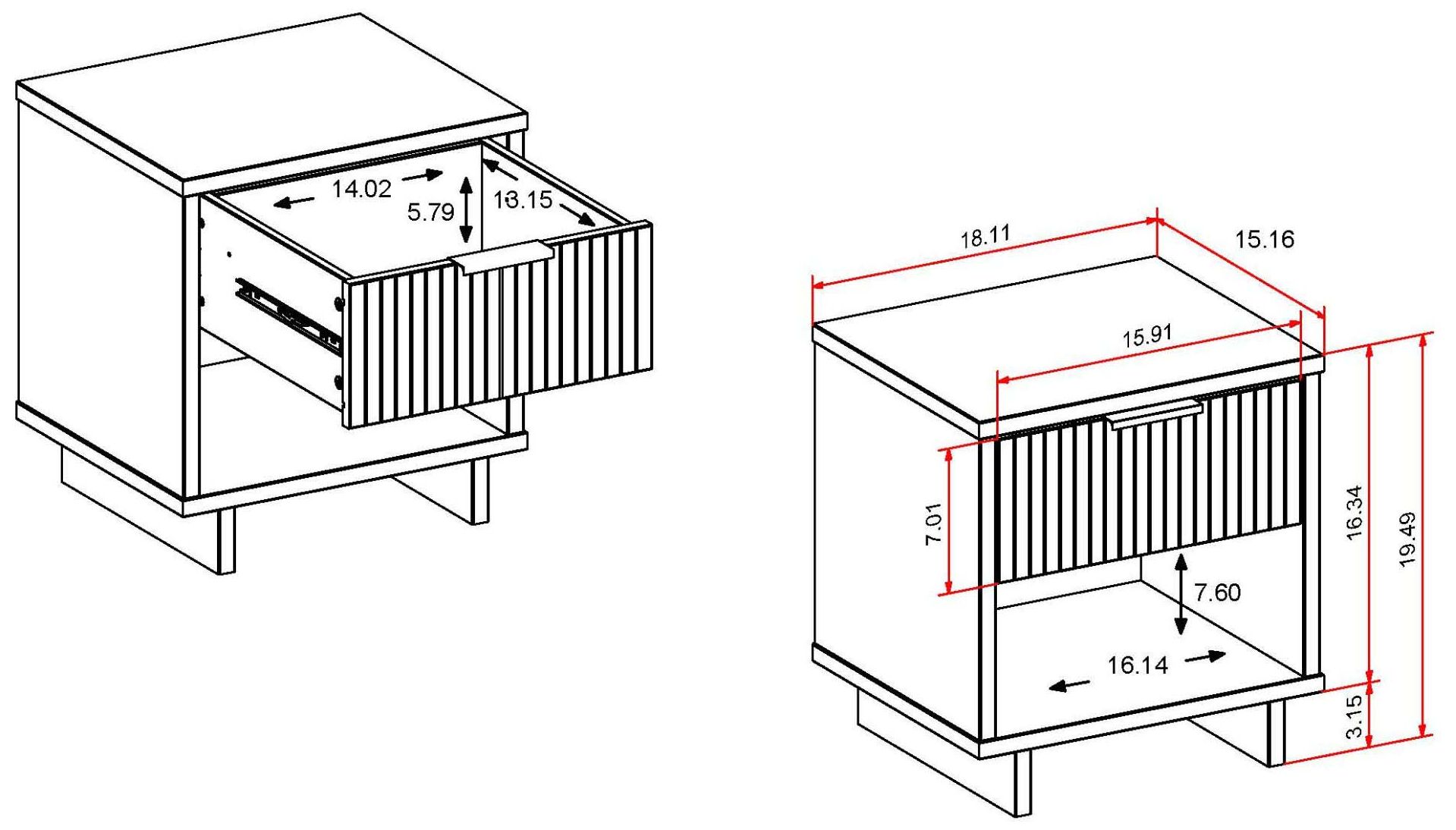 Image 3 Granville Nightstand 1.0 in Light Grey- Set of 2 more views
