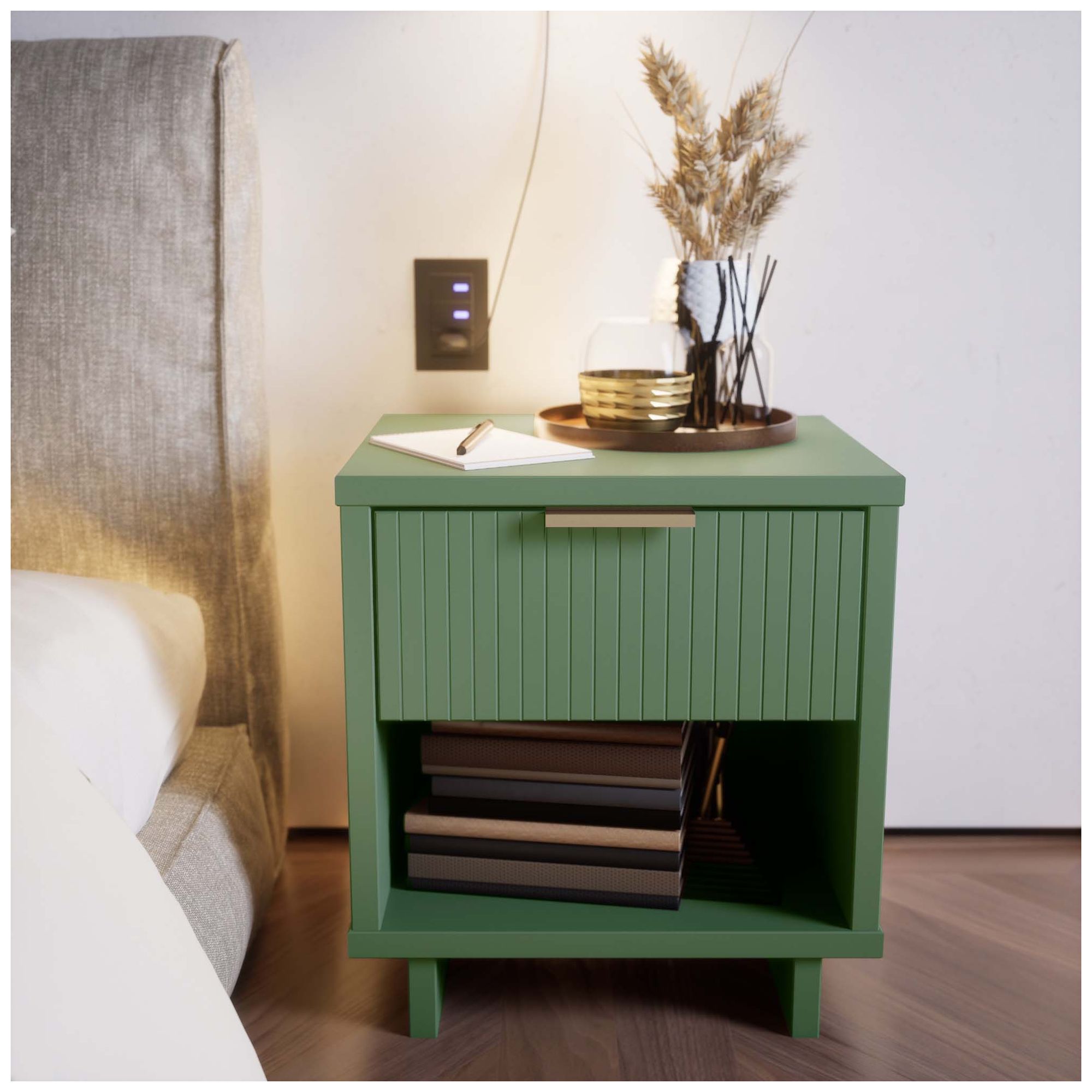 Image 2 Granville Nightstand 1.0 in Sage Green more views