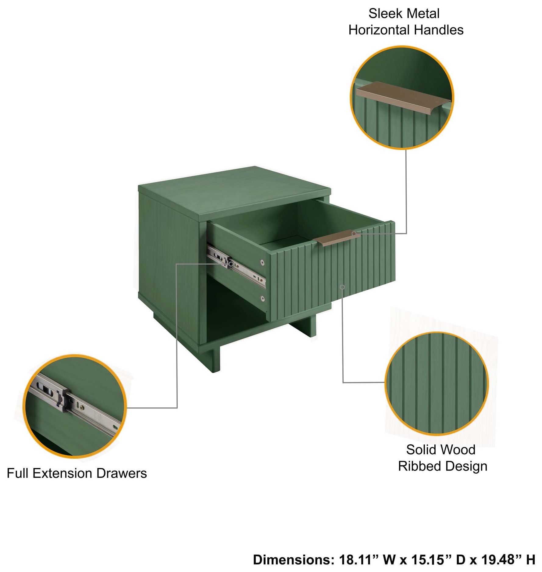 Image 4 Granville Nightstand 1.0 in Sage Green more views