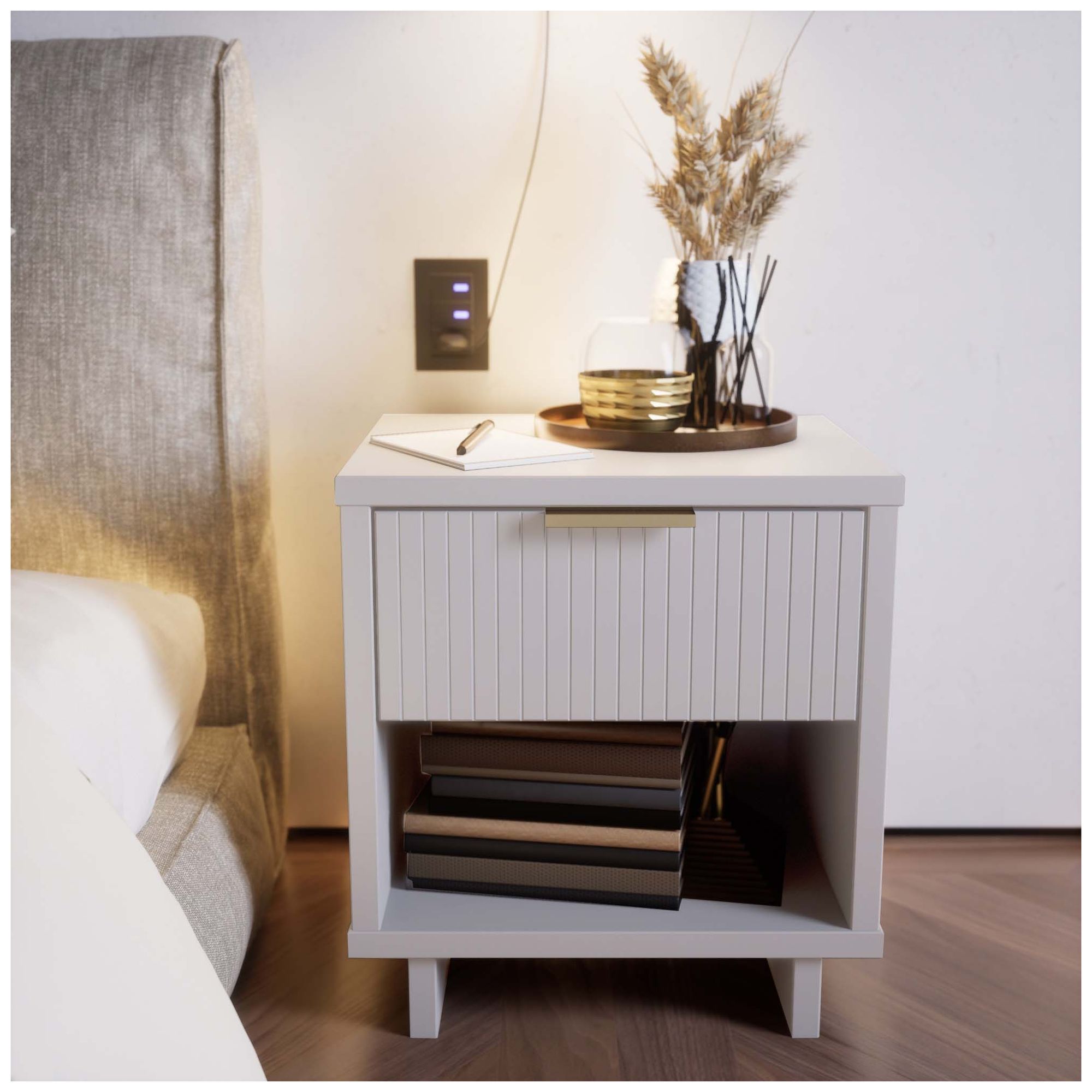 Image 2 Granville Nightstand 1.0 in White more views