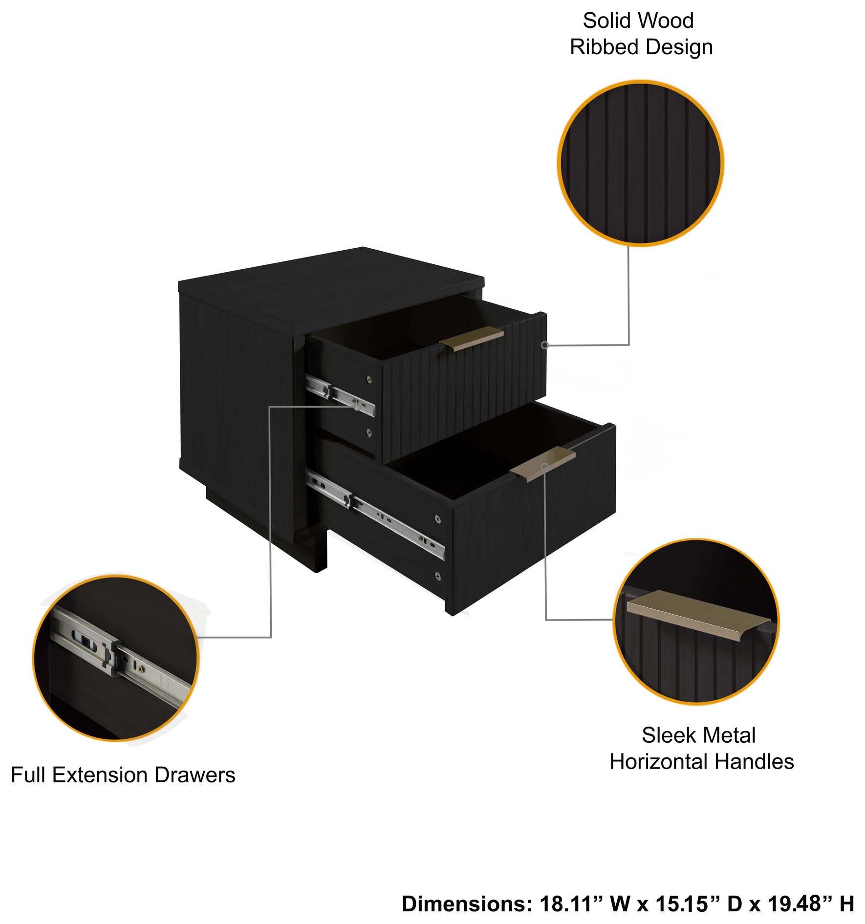 Image 4 Granville Nightstand 2.0 in Black more views
