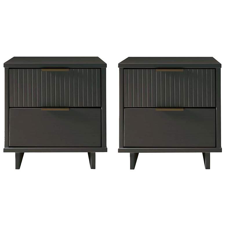 Image 1 Granville Nightstand 2.0 in Dark Grey- Set of 2