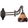 Grape Bronze Tiffany Style Swing Arm Wall Lamp