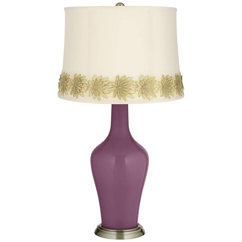 Image 1 Grape Harvest Anya Table Lamp with Flower Applique Trim