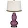 Grape Harvest Double Gourd Table Lamp with Wave Braid Trim