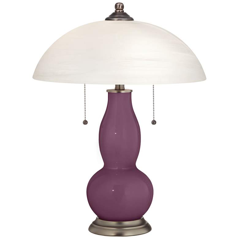 Image 1 Grape Harvest Gourd-Shaped Table Lamp with Alabaster Shade