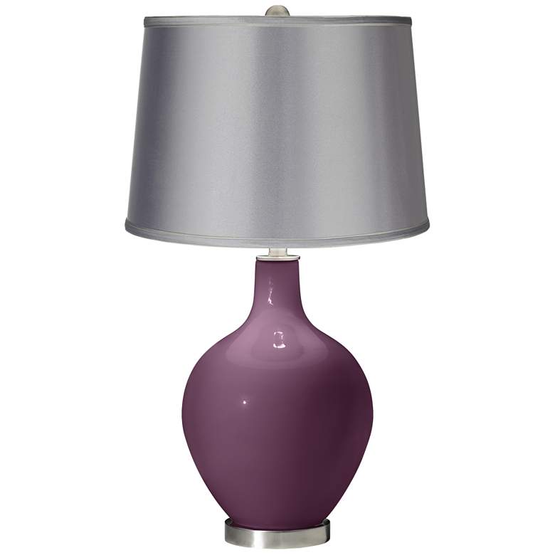 Image 1 Grape Harvest - Satin Light Gray Shade Ovo Table Lamp