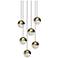 Grapes 11.25" Wide Round 6-Light Brass LED Pendant