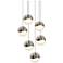Grapes 11.75" Wide 6-Light Satin Nickel LED Pendant