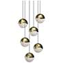 Grapes 11.75" Wide Round 6-Light Brass LED Pendant