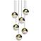 Grapes 11.75" Wide Round 6-Light Brass LED Pendant