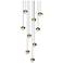 Grapes 12.5" Wide Round 9-Light Brass LED Pendant