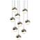 Grapes 13.25" Wide 9-Light Satin Nickel LED Pendant