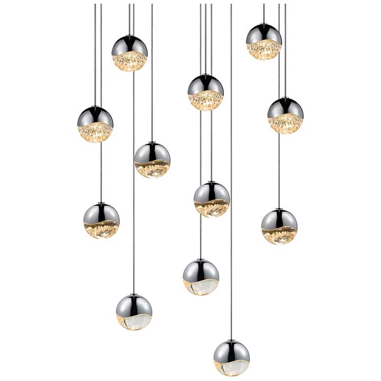 Image 1 Grapes 15.5" Wide 12-Light Polished Chrome LED Pendant