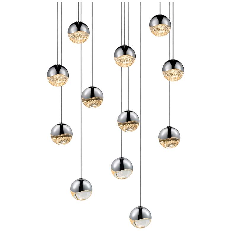 Image 1 Grapes 15.5 inch Wide 12-Light Polished Chrome LED Pendant