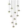 Grapes 15.5" Wide Round 12-Light Brass LED Pendant