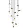 Grapes 15.5" Wide Round 12-Light Brass LED Pendant