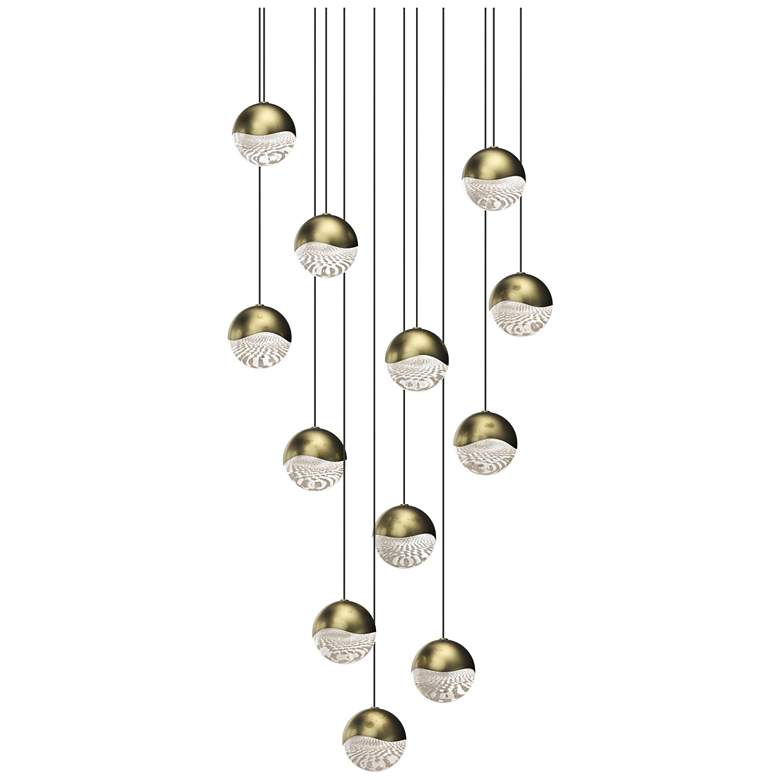 Image 1 Grapes 16.25" Wide Round 12-Light Brass LED Pendant