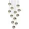 Grapes 17" Wide Round 12-Light Brass LED Pendant