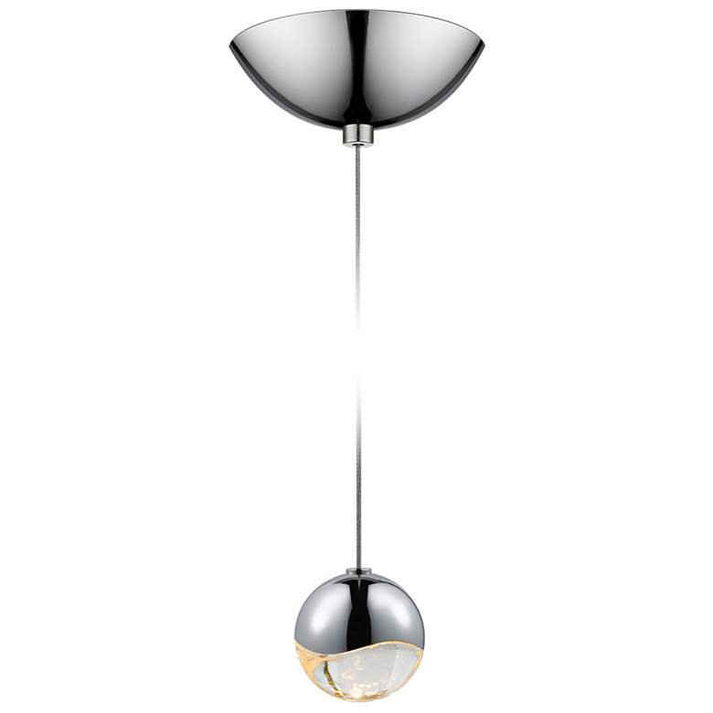 Image 1 Grapes 2.5" Wide Polished Chrome Small Dome LED Pendant