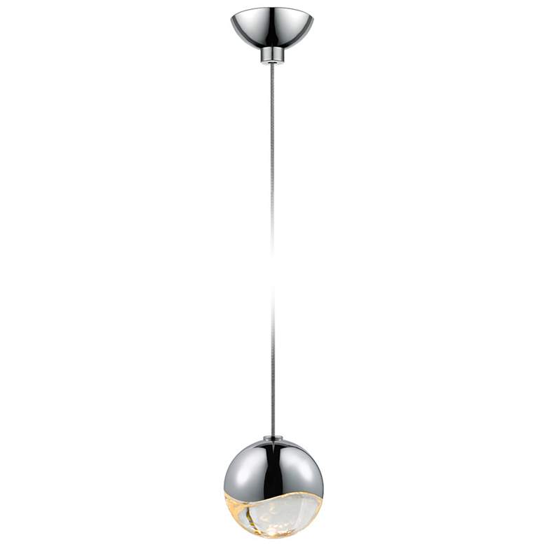 Image 1 Grapes 2.5" Wide Polished Chrome Small LED Pendant With Micro-Dome Can