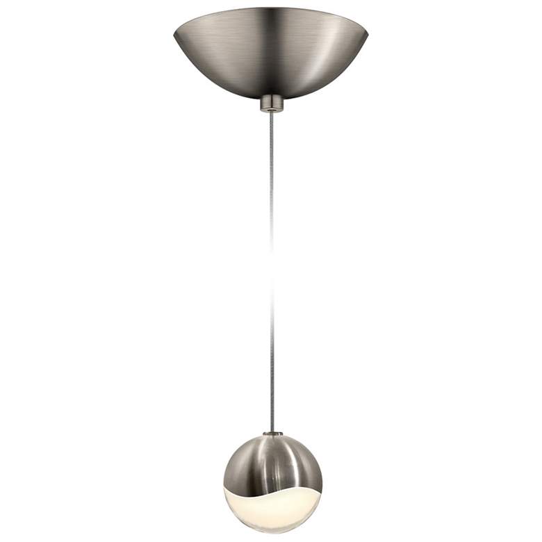 Image 1 Grapes 2.5" Wide Satin Nickel Small Dome LED Pendant