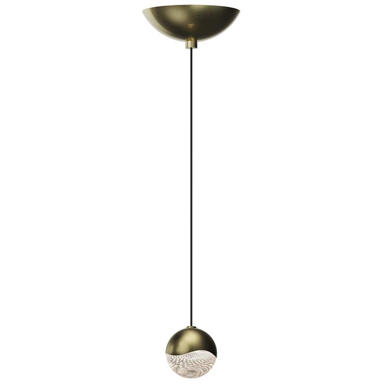 Image 1 Grapes 2.5" Wide Small Brass Dome Canopy LED Pendant