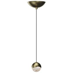 Grapes 2.5" Wide Small Brass Dome Canopy LED Pendant