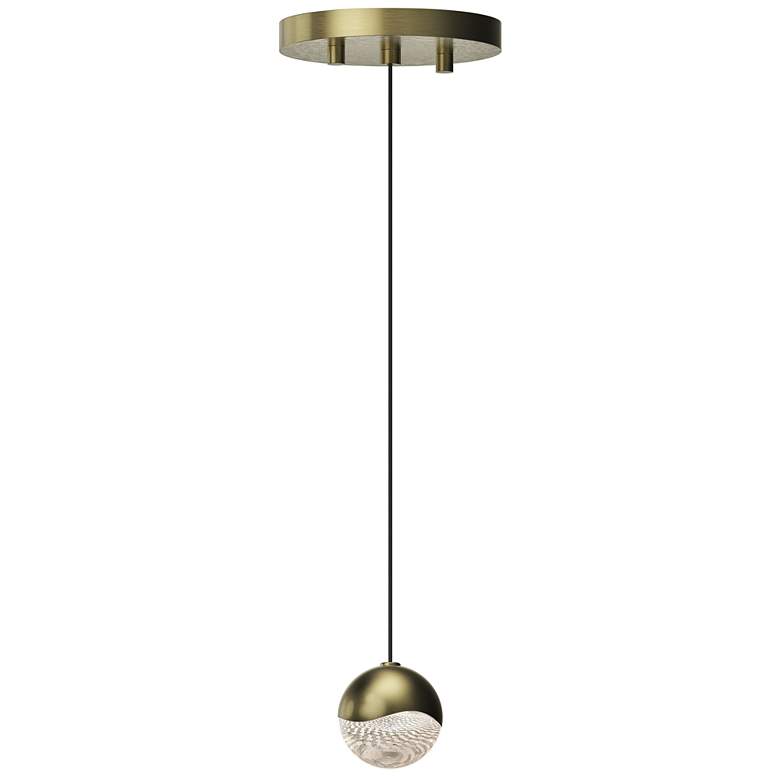 Image 1 Grapes 2.5" Wide Small Brass Round Canopy LED Pendant