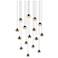 Grapes 22.5" Wide 16.Light Polished Chrome Small Square LED Pendant