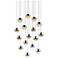 Grapes 23.25" Wide 16.Light Polished Chrome Medium Square LED Pendant