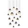 Grapes 23.75" Wide 16.Light Polished Chrome Assorted Square LED Pendan