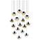 Grapes 23.75" Wide 16.Light Polished Chrome Large Square LED Pendant