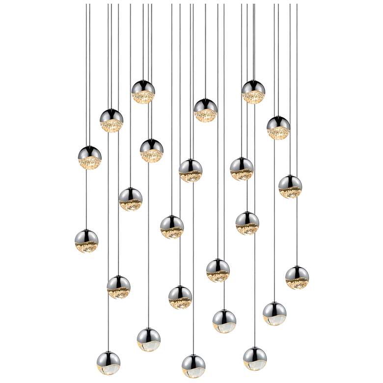 Image 1 Grapes 25.5" Wide 24-Light Polished Chrome LED Pendant