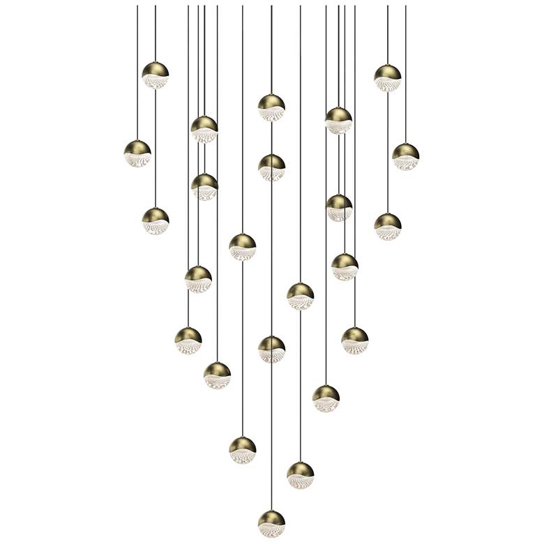 Image 1 Grapes 25.5" Wide Round 24-Light Brass LED Pendant