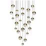 Grapes 27" Wide Round 24-Light Brass LED Pendant