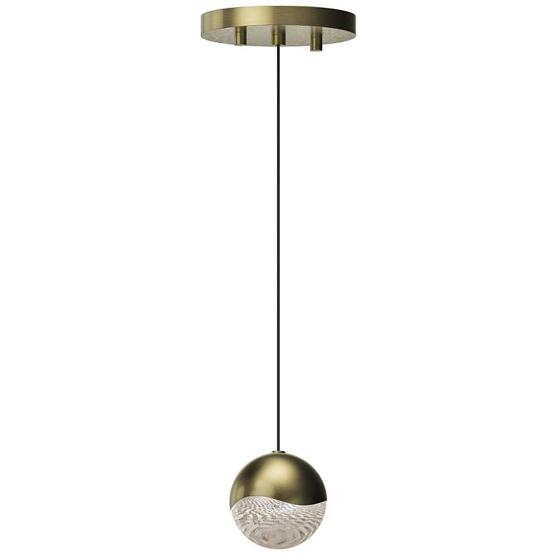 Image 1 Grapes 3.25" Wide Medium Brass Round Canopy LED Pendant